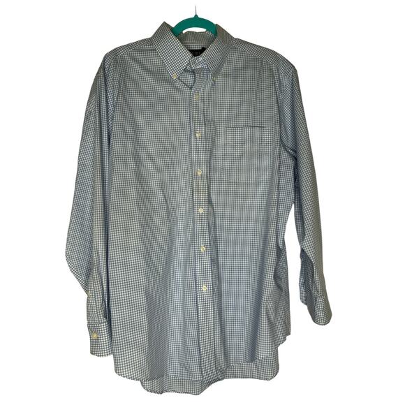Lauren Ralph Lauren Black Label Men's Shirt in Blue and White Check Size 16.5 - Picture 1 of 4